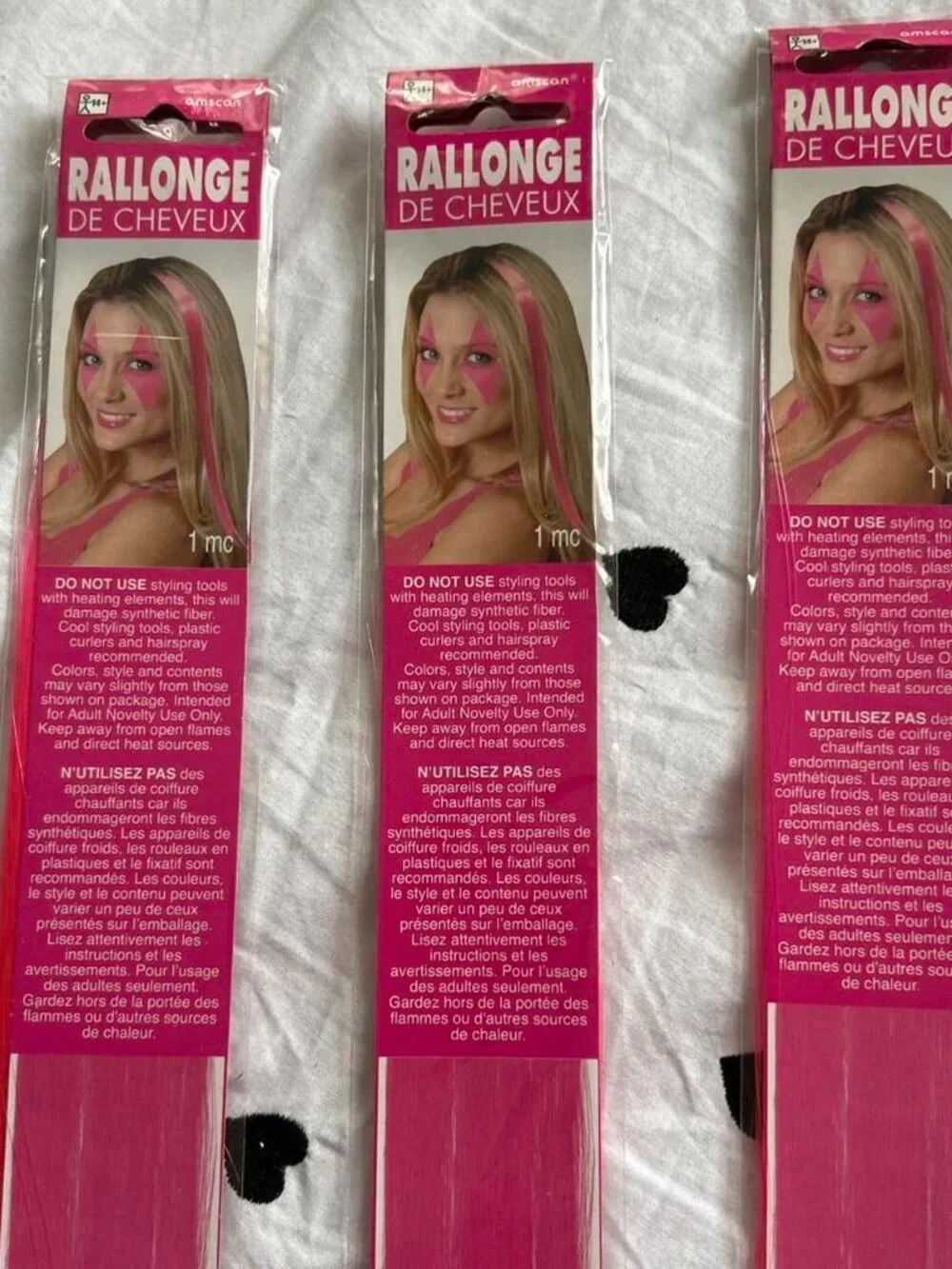4 New Bright Pink Clip In Hair Extensions